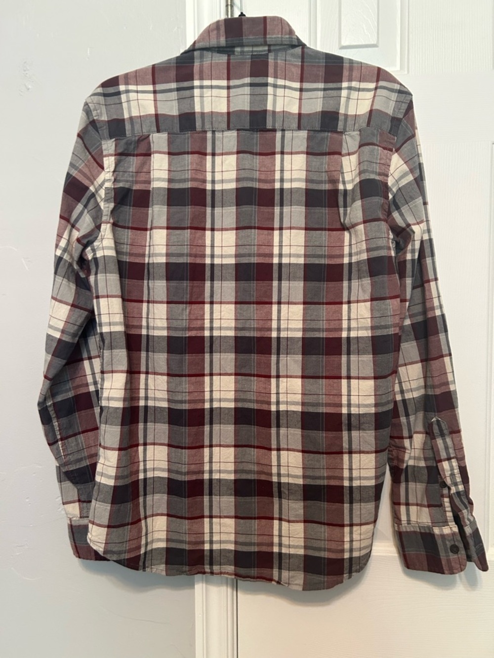 Goodfellow & Co Plaid Button-Down Shirt - Burgundy & Gray - Picture 5 of 5
